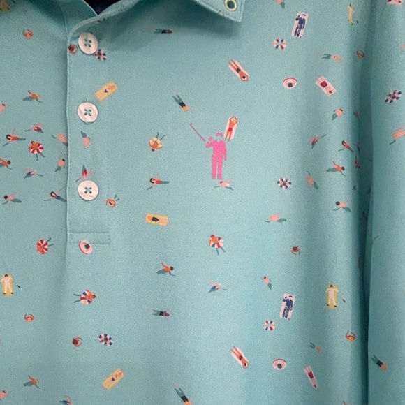 William Murray Gold “The Deep End Polo” in Turquoise - Picture 2 of 5